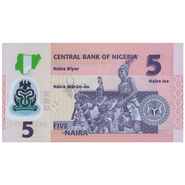 NIGERIA 5 NAIRA 2018 P-38i UNC POLYMER