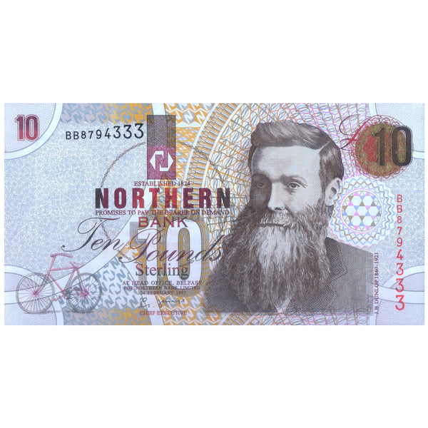 NORTHERN IRELAND 10 POUNDS 1997 & 1999 P-198a & 198b UNC