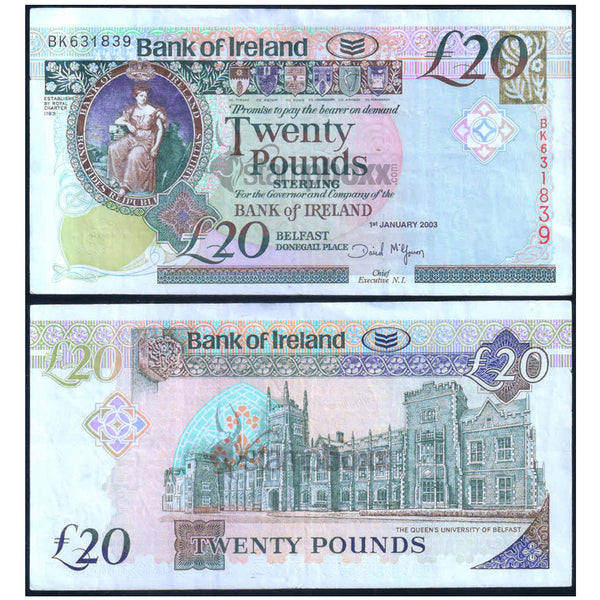 NORTHERN IRELAND 20 POUNDS 2003-2007 VF GRADE