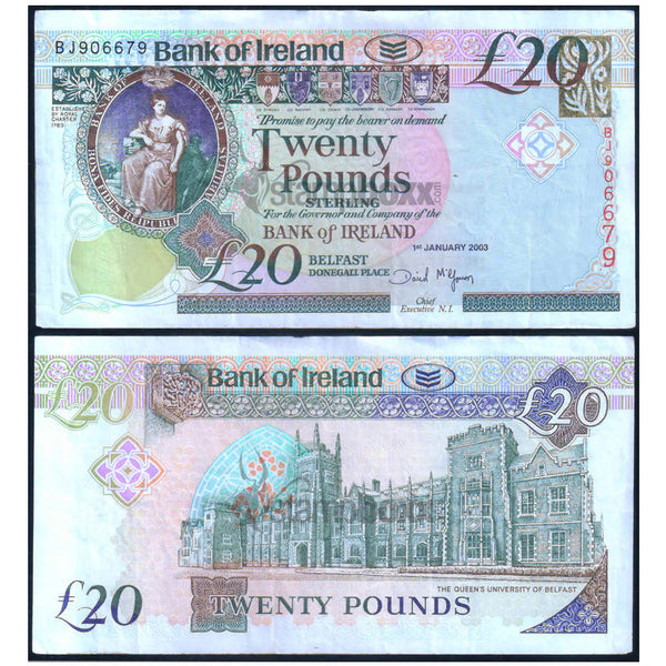 NORTHERN IRELAND 20 POUNDS 2003-2007 VF GRADE