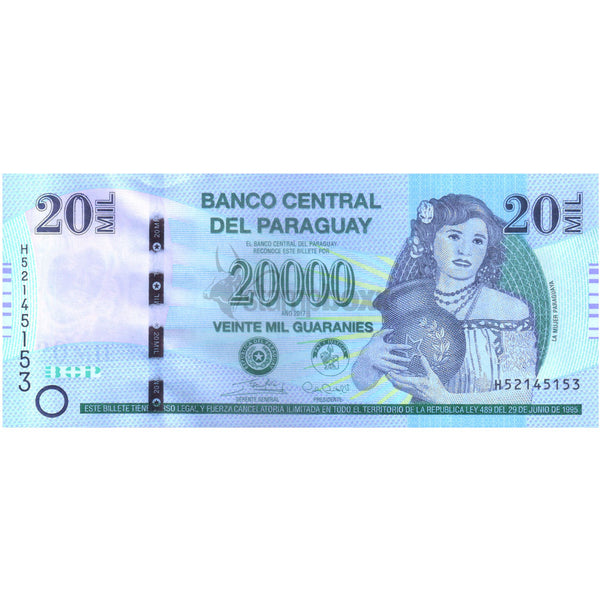 PARAGUAY 20000 GUARANIES 2017 P-238 UNC