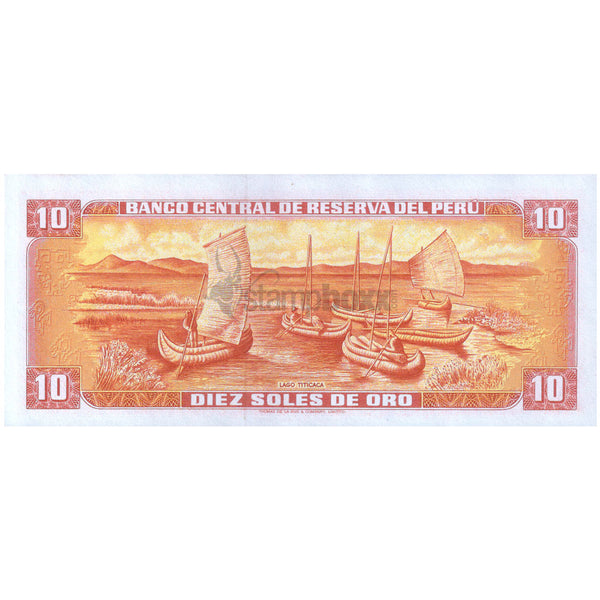 PERU 10 SOLES DE ORO 1976 P-112 aUNC
