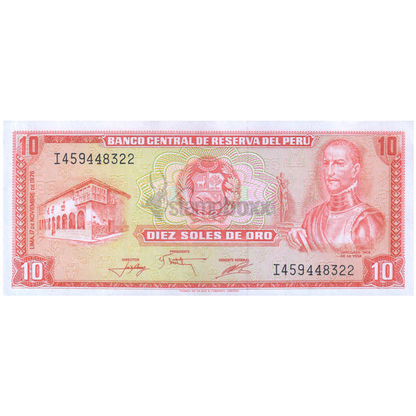 PERU 10 SOLES DE ORO 1976 P-112 aUNC