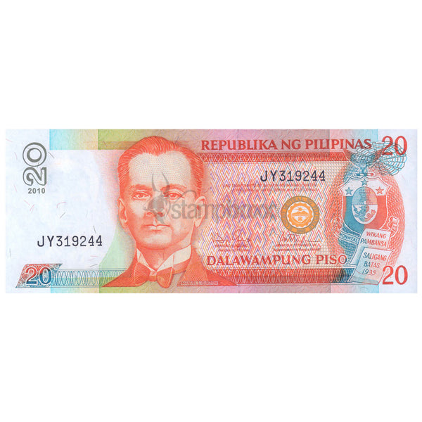 PHILIPPINES 20 PESOS 2010 P-182k UNC (MILD STAIN)