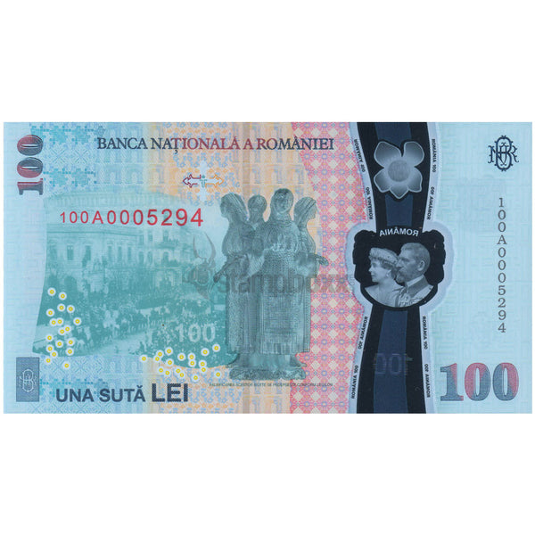 ROMANIA 100 LEI 2018 P-124 UNC POLYMER WITH FOLDER