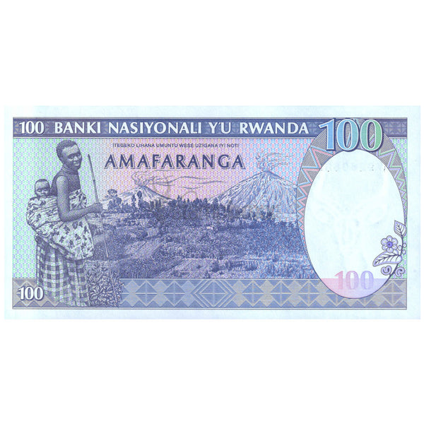 RWANDA 100 FRANCS 1989 P-19 UNC