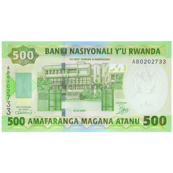 RWANDA 500 FRANCS 2004 P-30 UNC