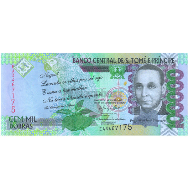 SAO TOME E PRINCIPE 100000 DOBRAS 2013 P-69 UNC