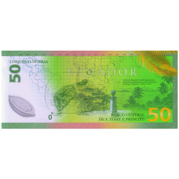 SÃO TOMÉ E PRÍNCIPE 50 DOBRAS 2025 P-W82 POLYMER UNC