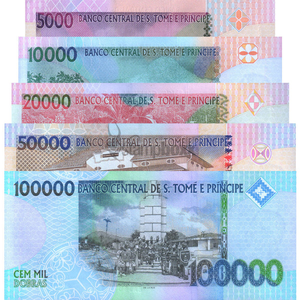 SAO TOME E PRINCIPE 2013 COMPLETE SET OF 5 NOTES UNC