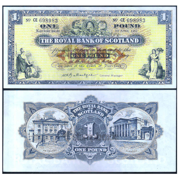 SCOTLAND 1 POUND 1965 P-325 XF GRADE