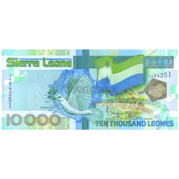 SIERRA LEONE 10000 LEONES 2004 P-29a UNC - RARE