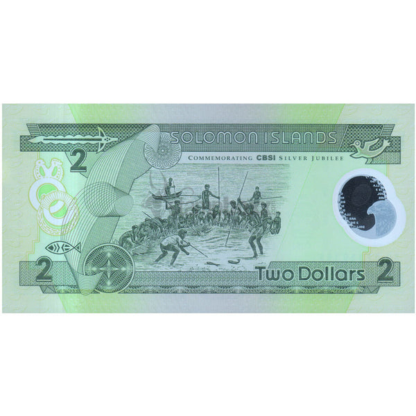 SOLOMON ISLANDS 2 DOLLARS 2001 P-23 UNC POLYMER
