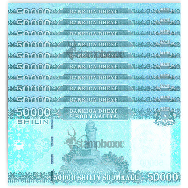 SOMALIA 50000 SHILIN SOOMALI 2010 (2023) P-43 UNC x10pc