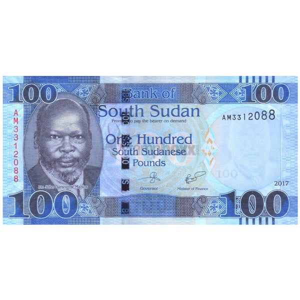 SOUTH SUDAN 100 POUNDS 2017 P-15c UNC