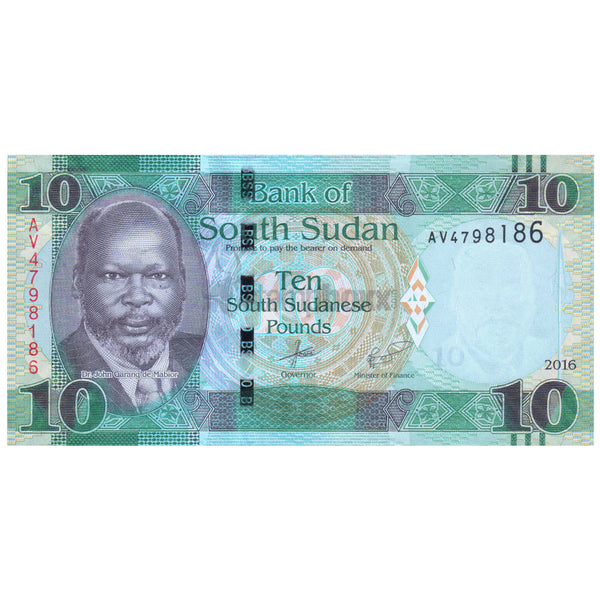 SOUTH SUDAN 10 POUNDS 2016 P-12b UNC