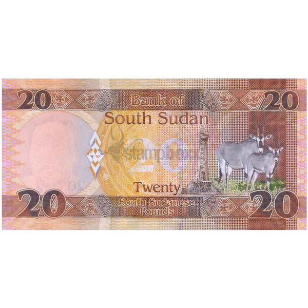 SOUTH SUDAN 20 POUNDS 2017 P-13c UNC