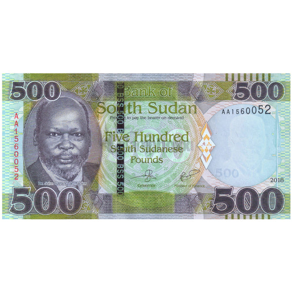 SOUTH SUDAN 500 POUNDS 2018 P-16 UNC