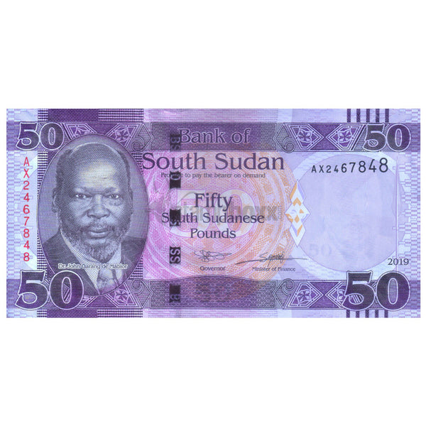SOUTH SUDAN 50 SOUTH SUDANESE POUNDS 2019 P-14 UNC