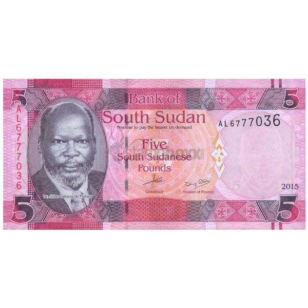 SOUTH SUDAN 5 POUNDS 2015 P-11 UNC