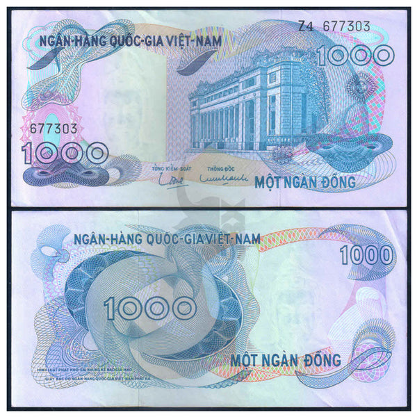 SOUTH VIETNAM 1000 DONG 1970 P-29 XF GRADE