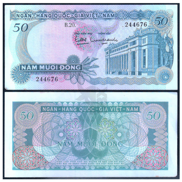 SOUTH VIETNAM 50 DONG 1969 P-25 XF GRADE