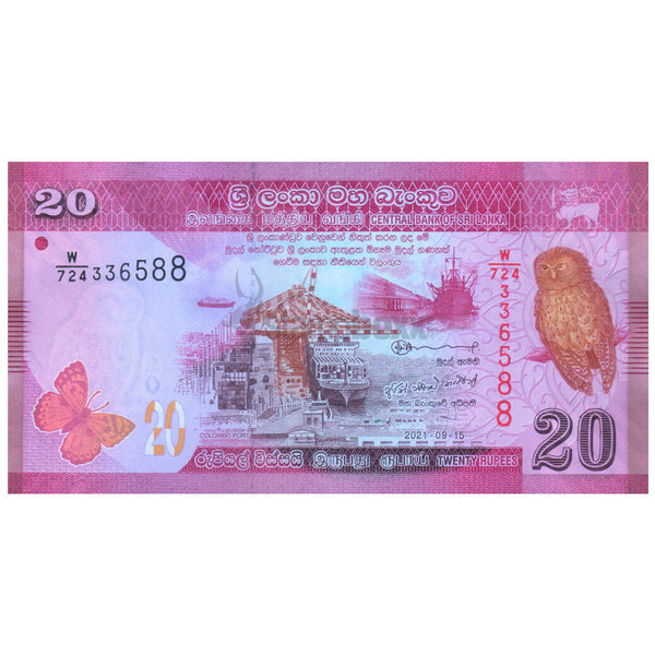 SRI LANKA 20 RUPEES 2021 P-123 UNC