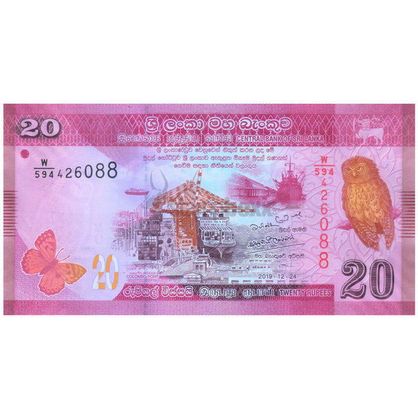 SRI LANKA 20 RUPEES 2019 P-123f UNC