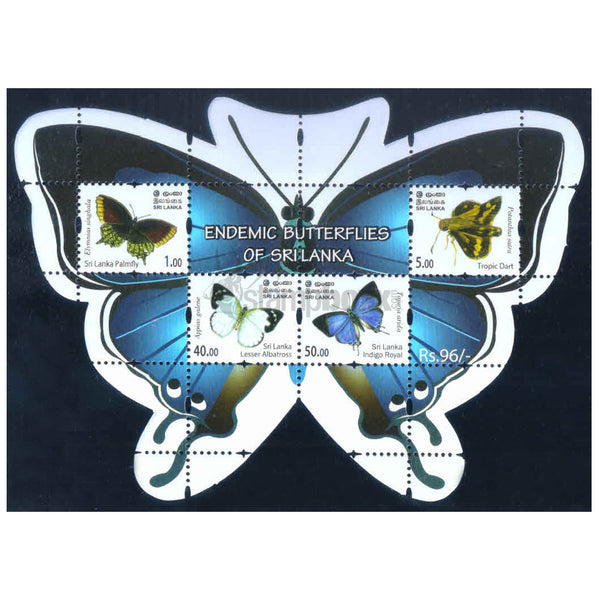 SRI LANKA ENDEMIC BUTTERFLIES OF SRI LANKA v4- ODD SHAPE M/S 2022