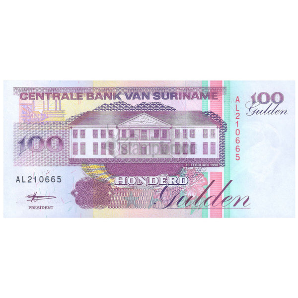 SURINAME 100 GULDEN 1998 P-139b UNC