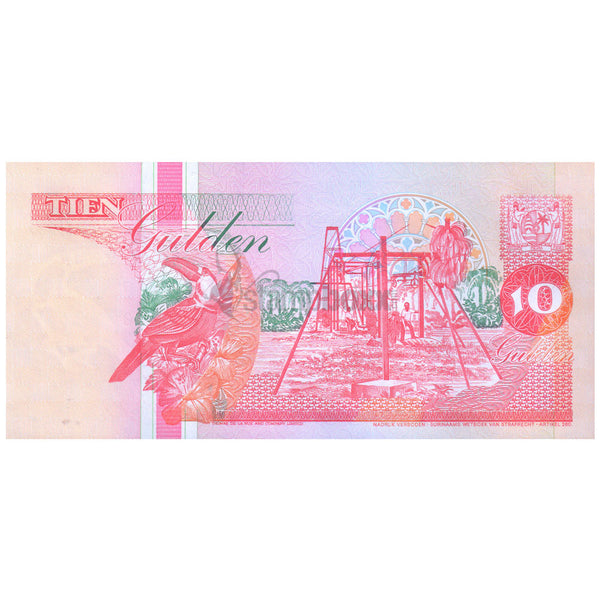 SURINAME 10 GULDEN 1998 P-137 UNC