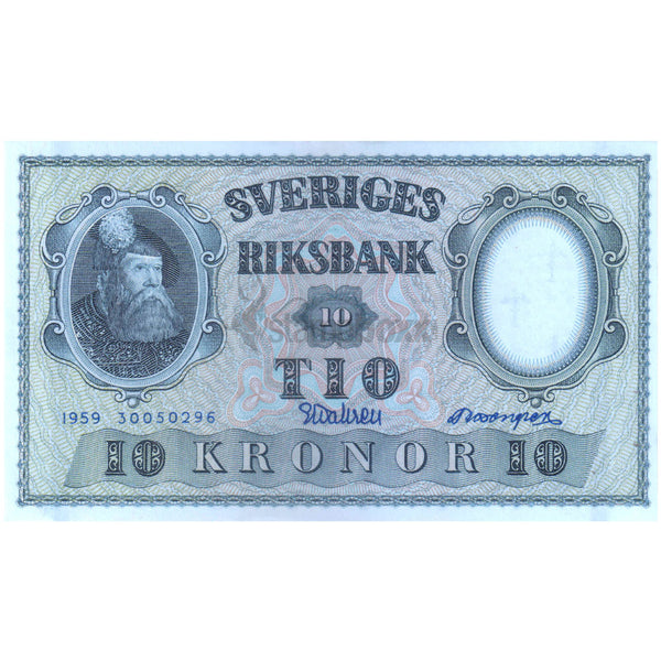 SWEDEN 10 KONER 1953-62 P-43 aUNC