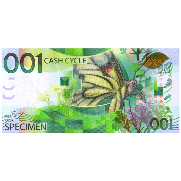 TEST NOTE KBA GIORI 001 CASH CYCLE SPECIMEN UNC