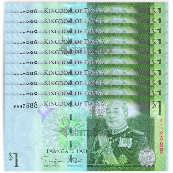 TONGA 1 PA'ANGA 2009 P-37(2) UNC x10pc