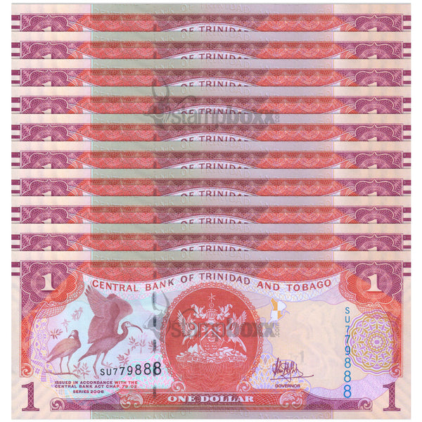TRINIDAD & TOBAGO 1 DOLLAR 2006 P-46A x10Pcs