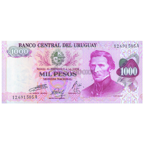 URUGUAY 1000 PESOS 1974 P-52 UNC