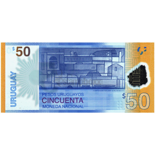 URUGUAY 50 PESOS 2017 P-100 UNC POLYMER
