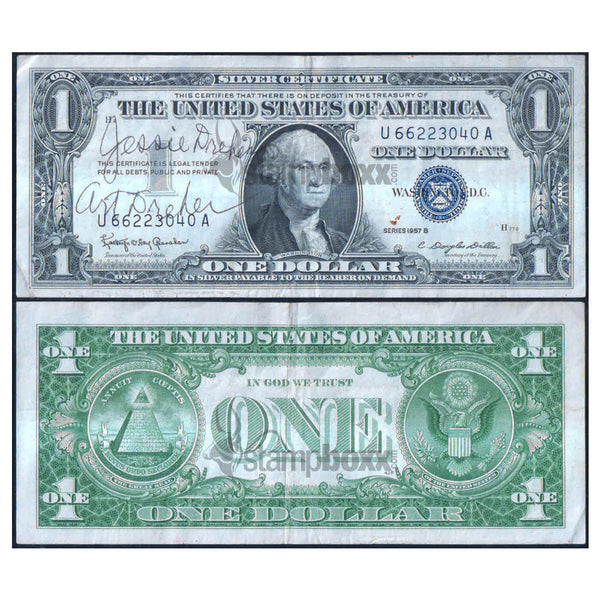 AMERICA 1 DOLLAR SILVER CERTIFICATE 1957 P-419 USED GRADE