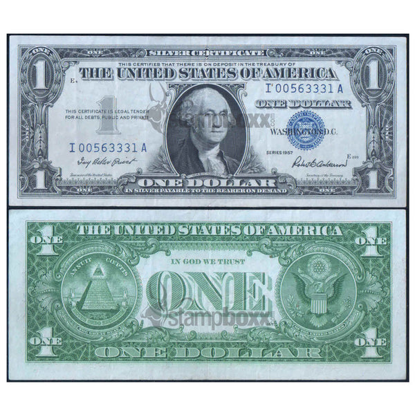 AMERICA 1 DOLLAR SILVER CERTIFICATE 1957 P-419 USED GRADE