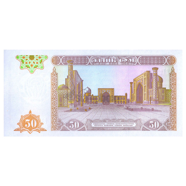 UZBEKISTAN 50 SOM 1994 P-78 UNC