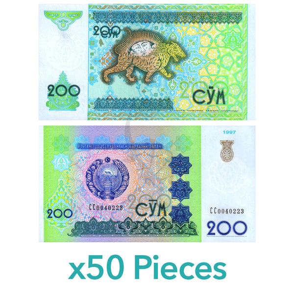 UZBEKISTAN 200 SOM 1997 P-80 UNC x50Pcs