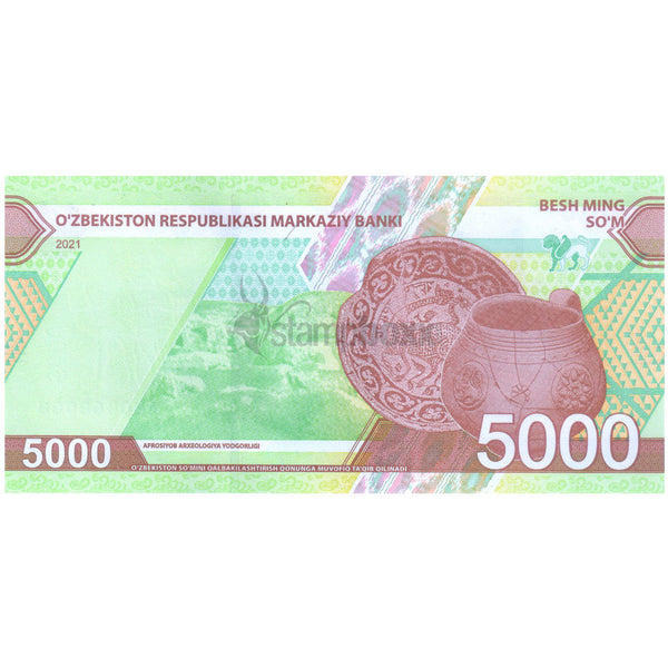 UZBEKISTAN 5000 SOM 2021 P-W88 UNC