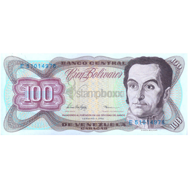 VENEZUELA 100 BOLIVARES 1987-1998 P-66 UNC