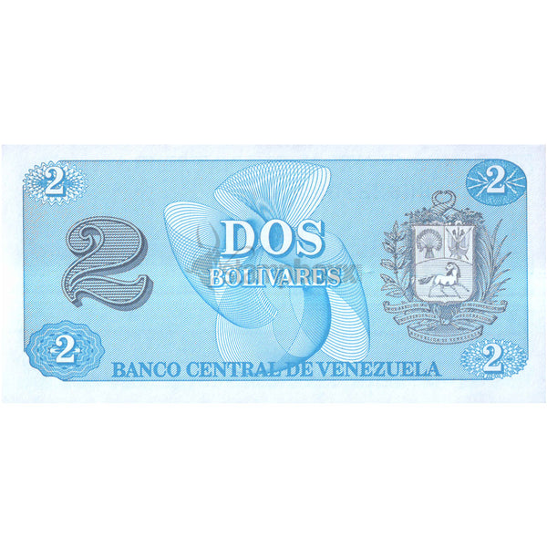 VENEZUELA 2 BOLIVARES 1989 P-69 UNC