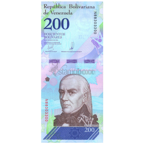 VENEZUELA 200 BOLIVERS 2018 P-107b UNC