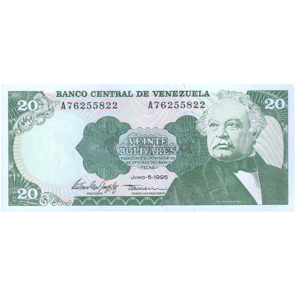 VENEZUELA 20 BOLIVERS 1995 P-63e UNC - STAIN DOT