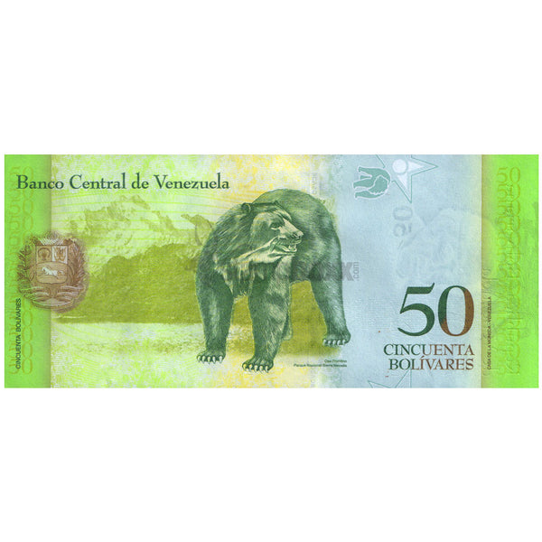VENEZUELA 50 BOLIVERS 2015 P-92kr UNC - REPLACEMENT ISSUE