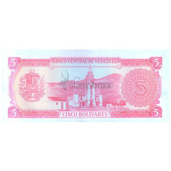 VENEZUELA 5 BOLIVARES 1989 P-70 UNC