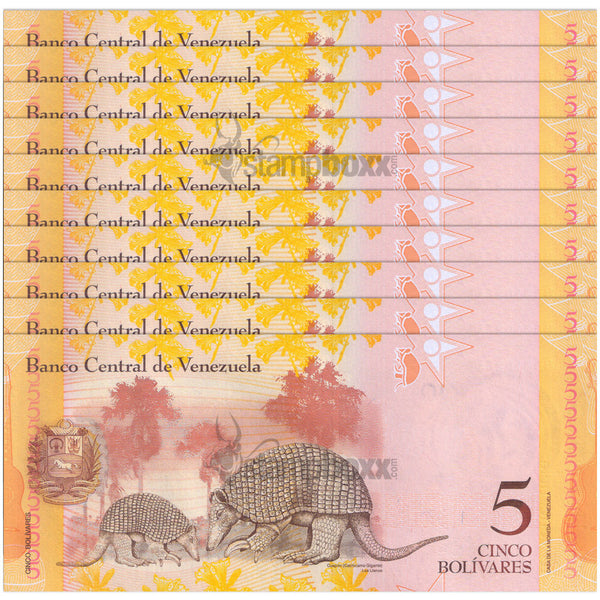 VENEZUELA 5 BOLIVARES 2014 P-89 x10Pcs