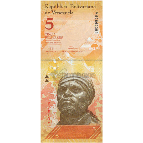 VENEZUELA 5 BOLIVERS 2011 P-89d UNC
